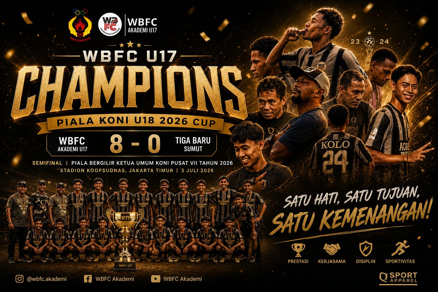 WBFC U17 Final Champions Piala Koni U-18 2026