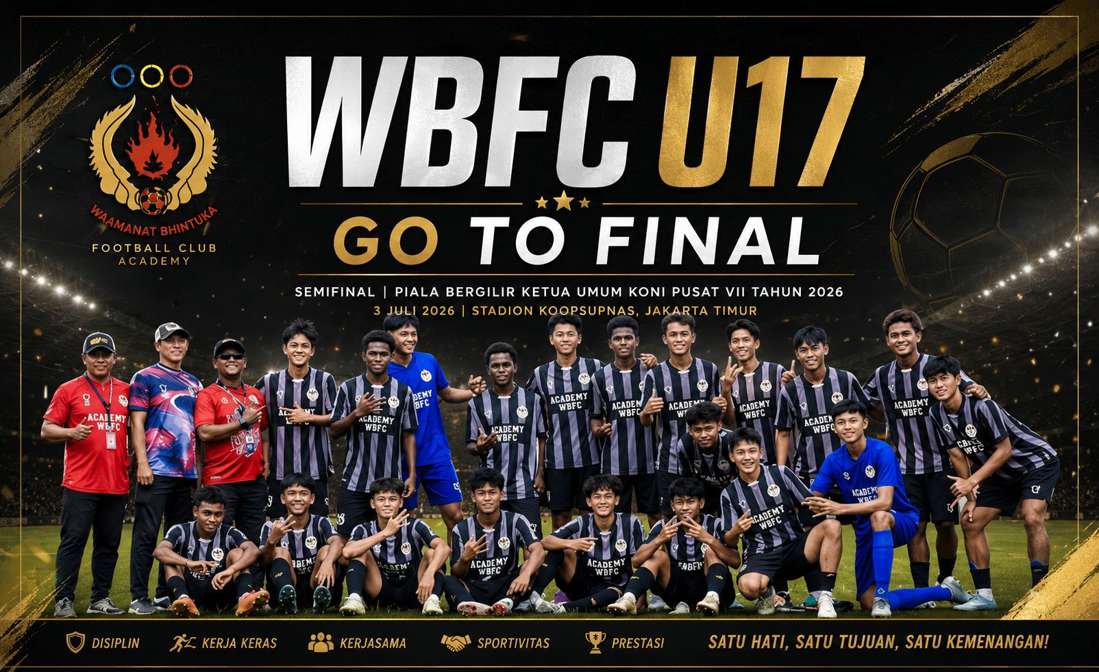 Akademi Waamanat Bhintuka FC U-17 Melaju ke Final dengan Kemenangan Spektakuler 8-0
